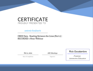 obd certificate